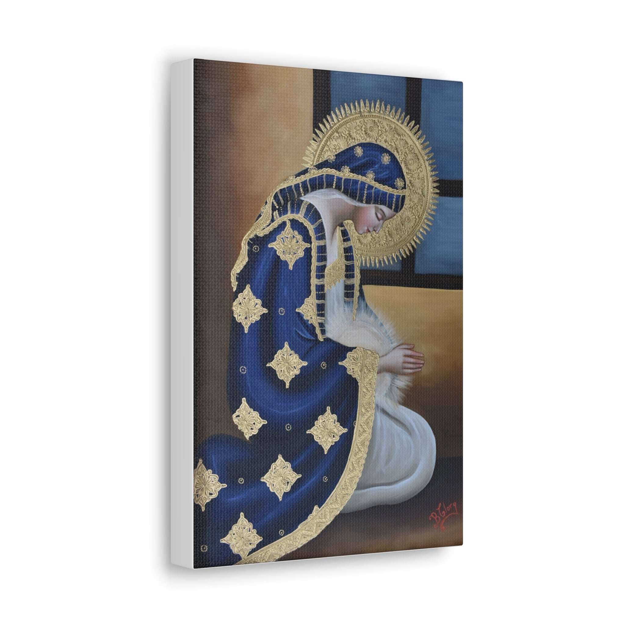 The Hopeful Virgin (Blue) On Canvas