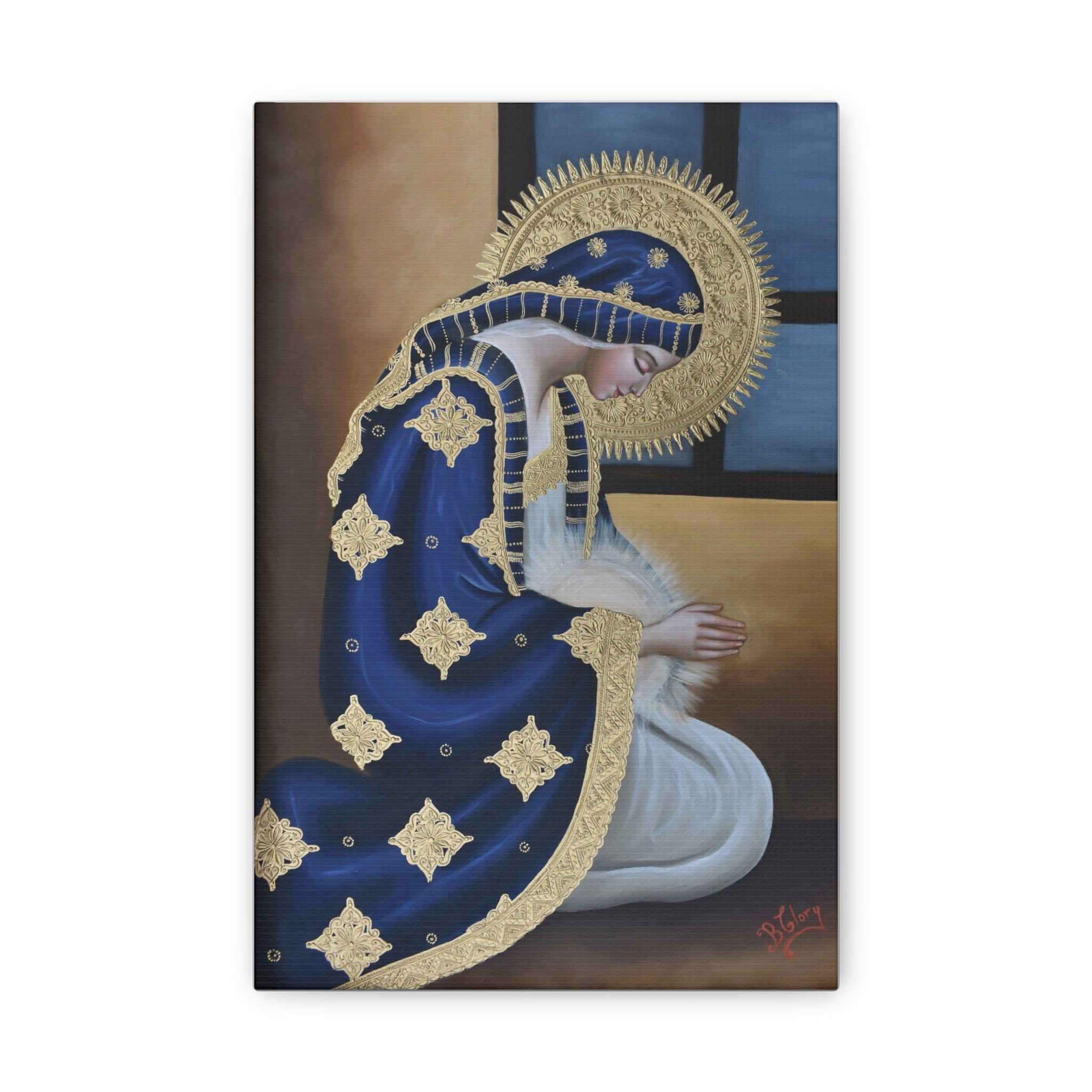 The Hopeful Virgin (Blue) On Canvas
