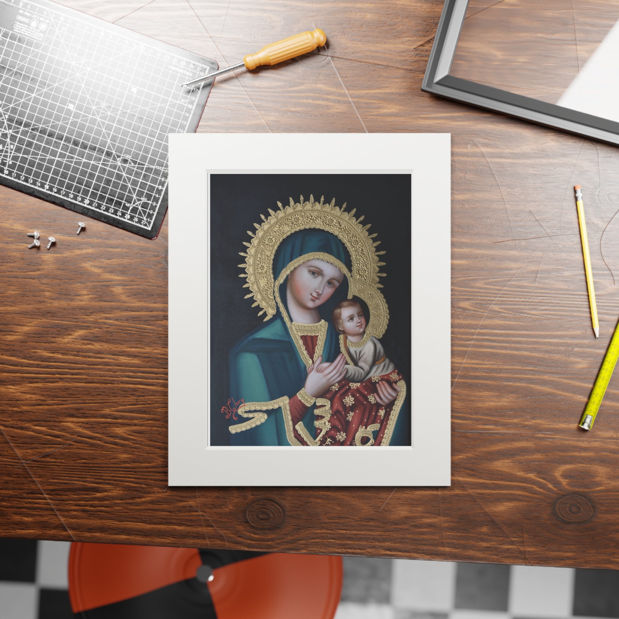 Our Lady of Perpetual Help With Passepartout Frame