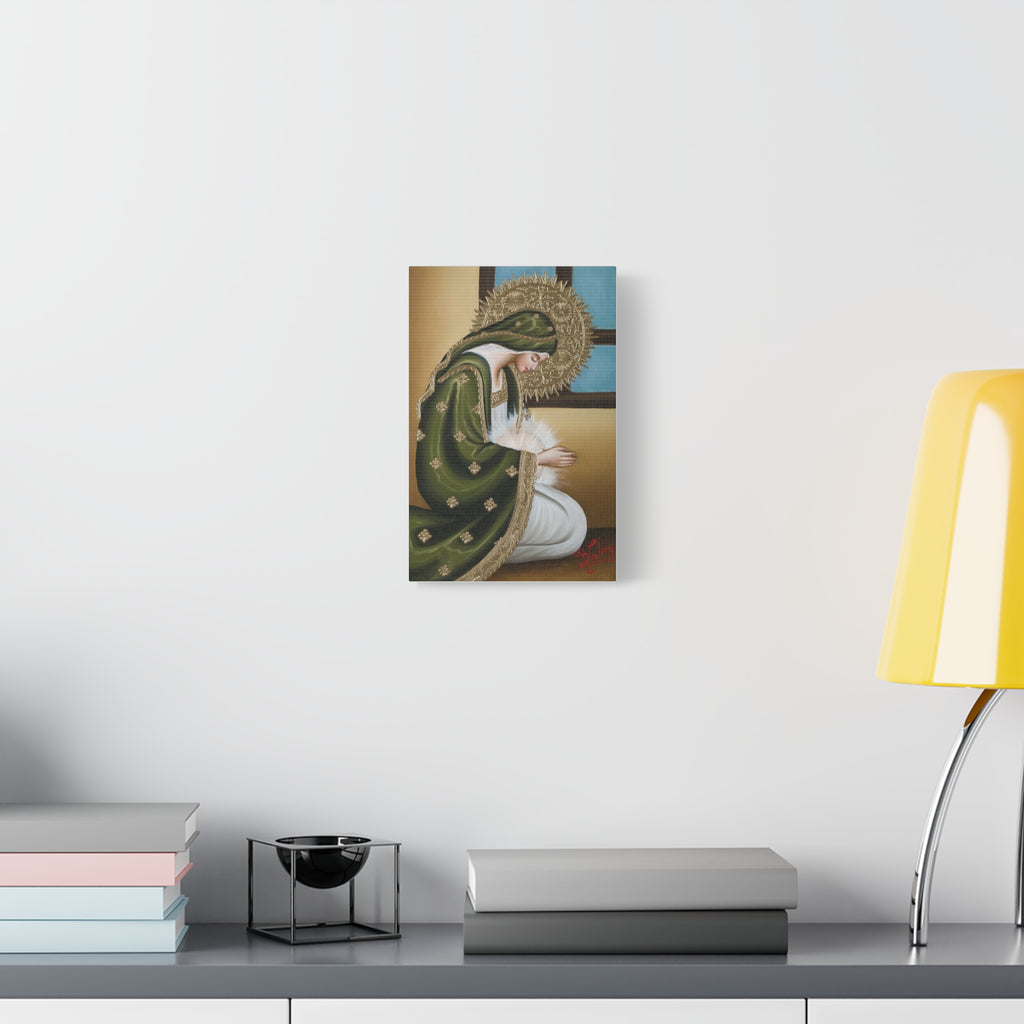 The Hopeful Virgin (Green) On Canvas