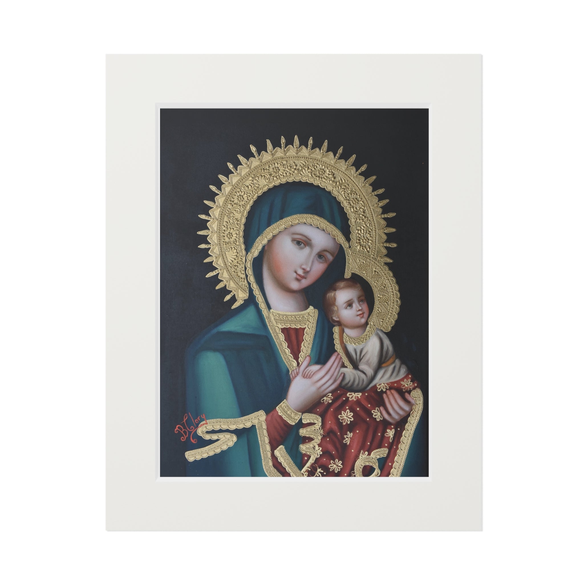 Our Lady of Perpetual Help With Passepartout Frame