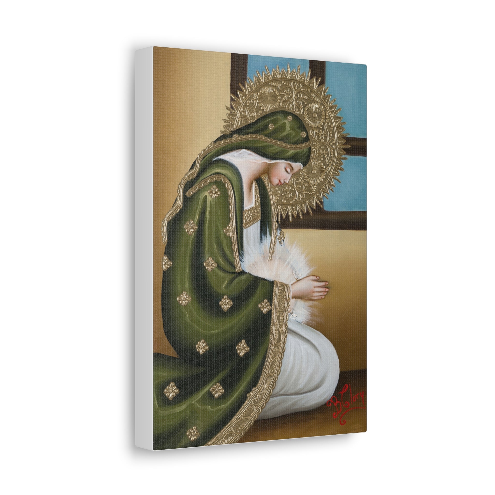 The Hopeful Virgin (Green) On Canvas