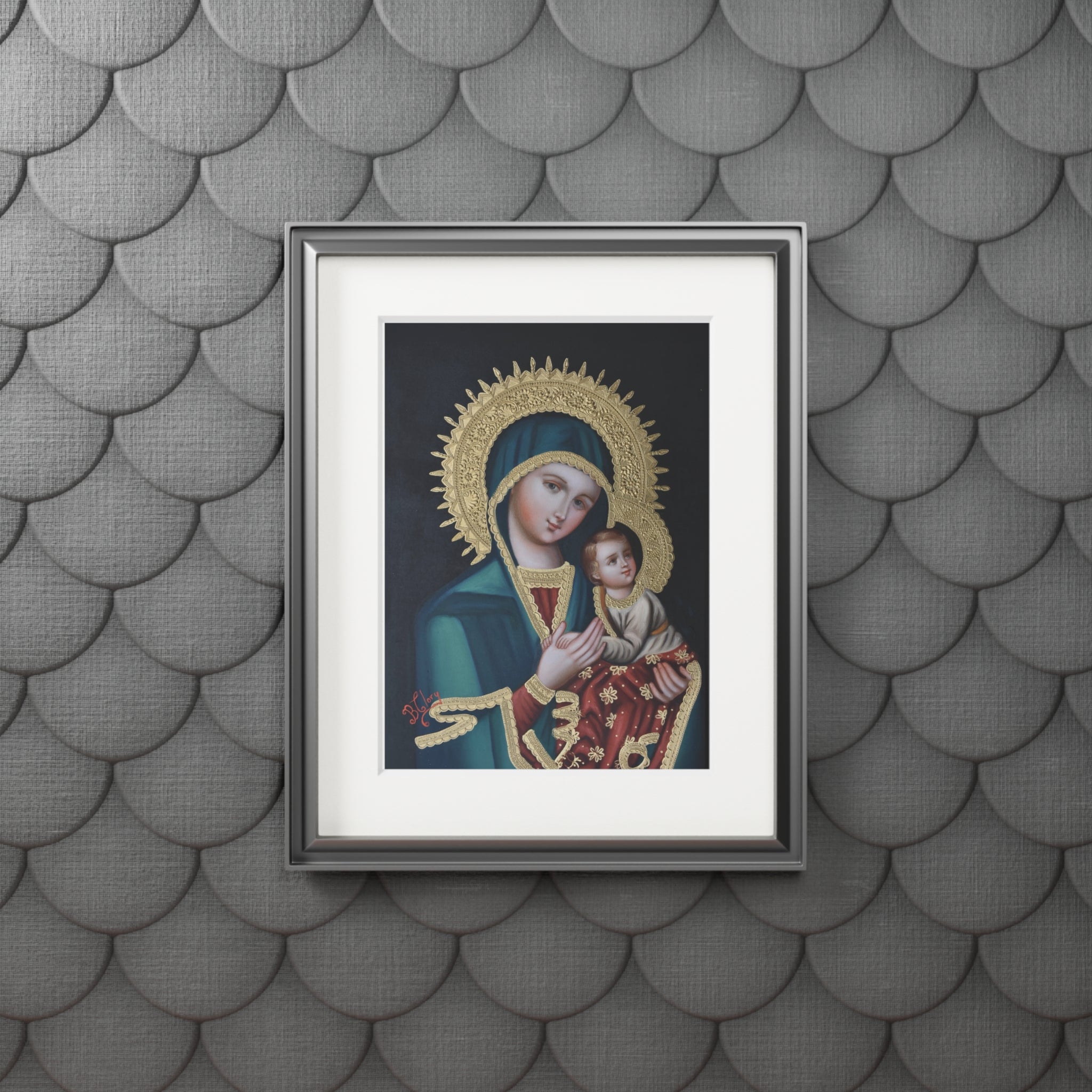 Our Lady of Perpetual Help With Passepartout Frame