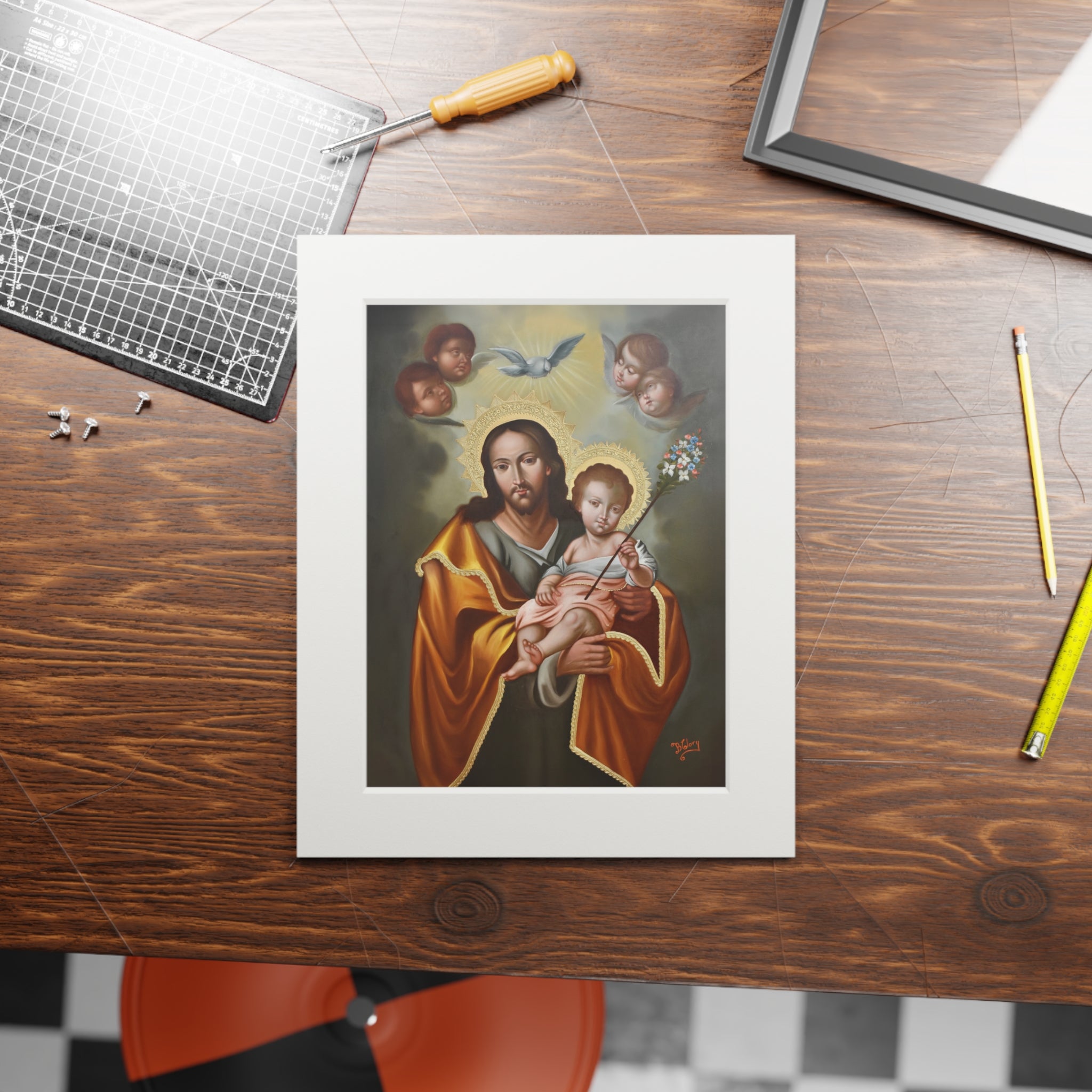 Saint Joseph on Passepartout Frame