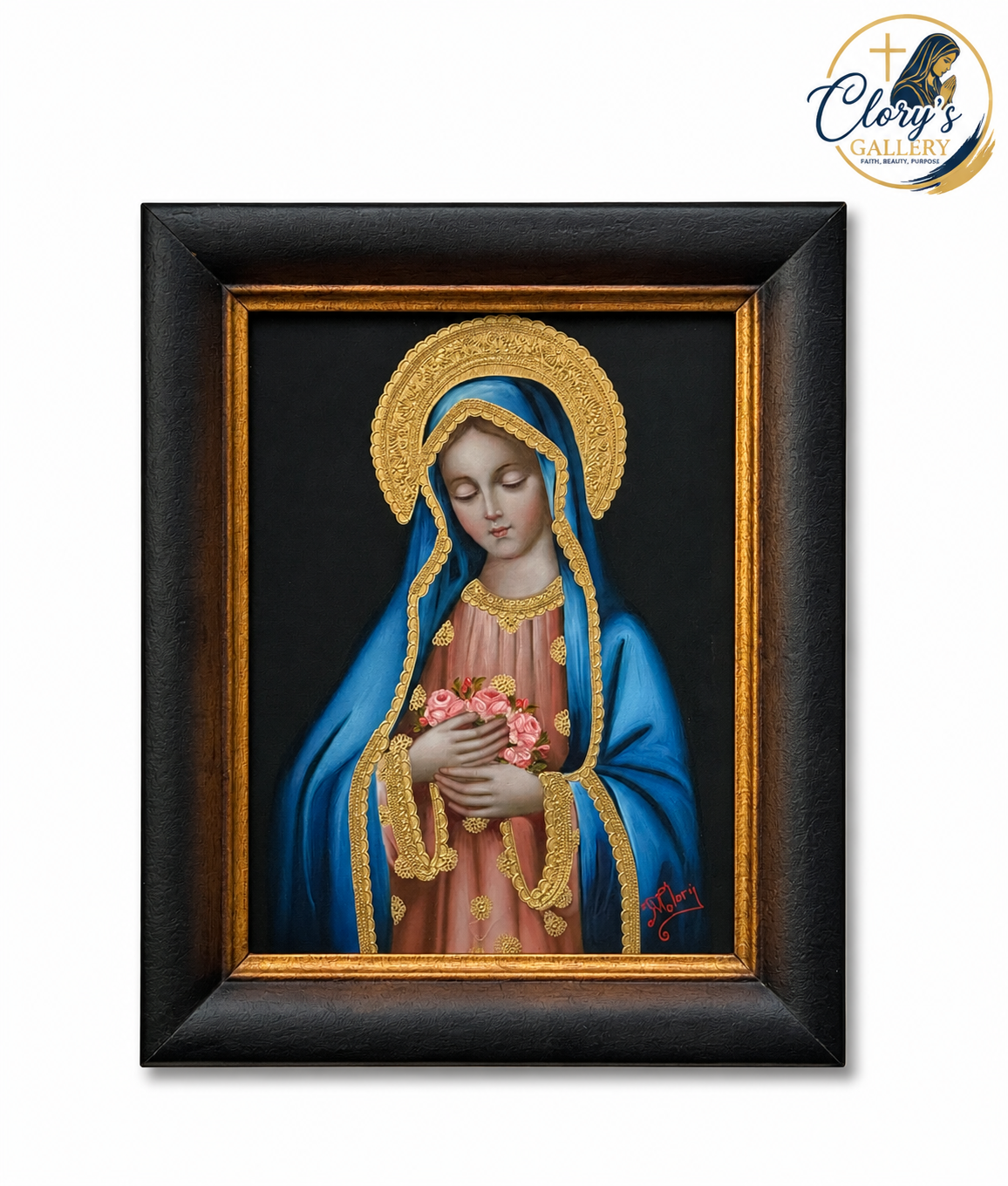 The Virgin Mary With Roses