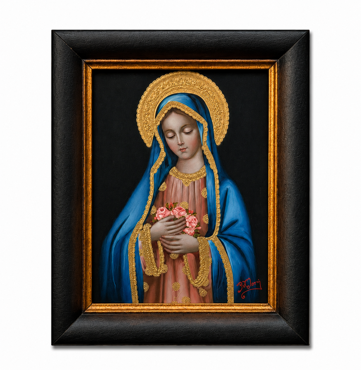 The Virgin Mary With Roses
