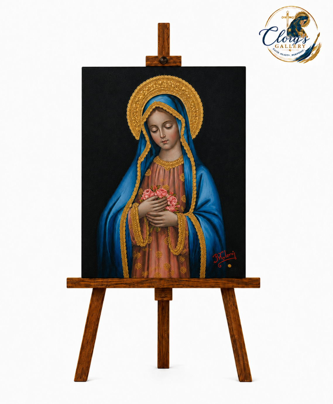 The Virgin Mary With Roses